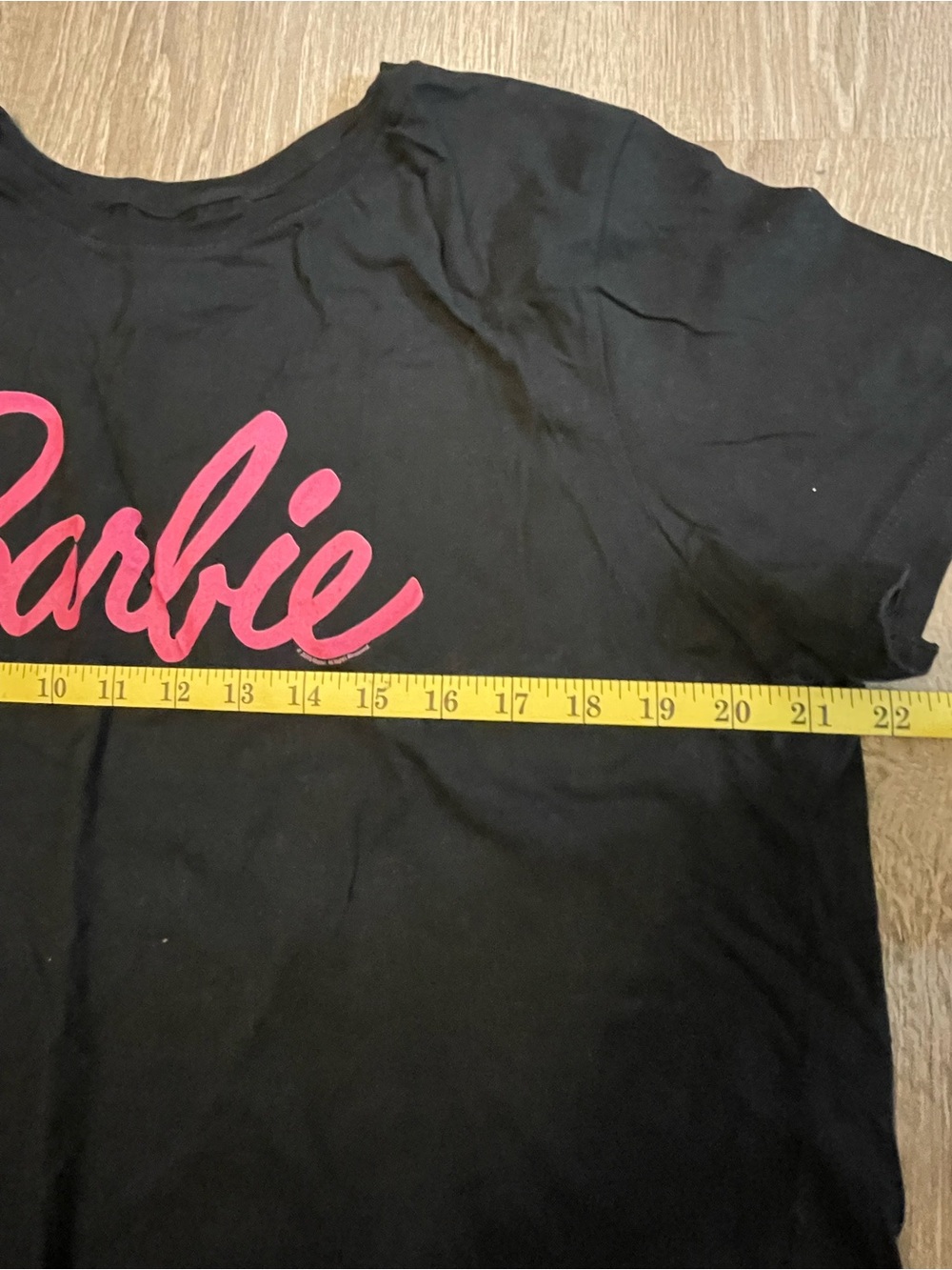Black Barbie cotton t-shirt with pink 'Barbie' logo, size XL - Picture 3 of 5